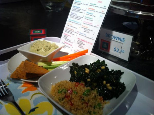 A healthy meal: lots of greens, very little sugar