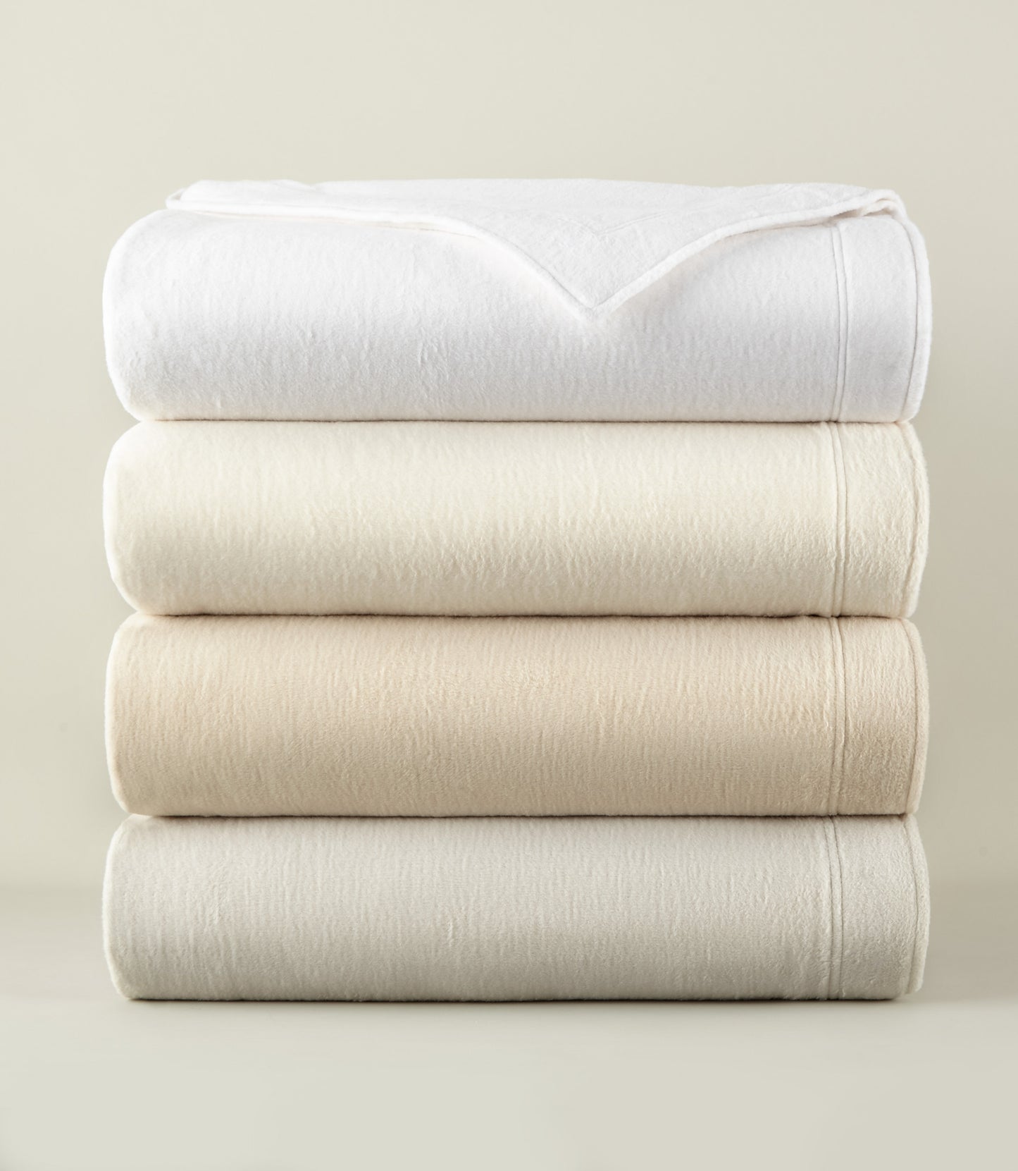 All Seasons Framed Cotton Blanket Stack in Multiple Colors, White, Natural, Linen, Flint