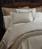 Biagio Duvet Cover and Shams on bed, Pearl