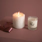 Crisp Rose candle gift set in Alabaster vessel