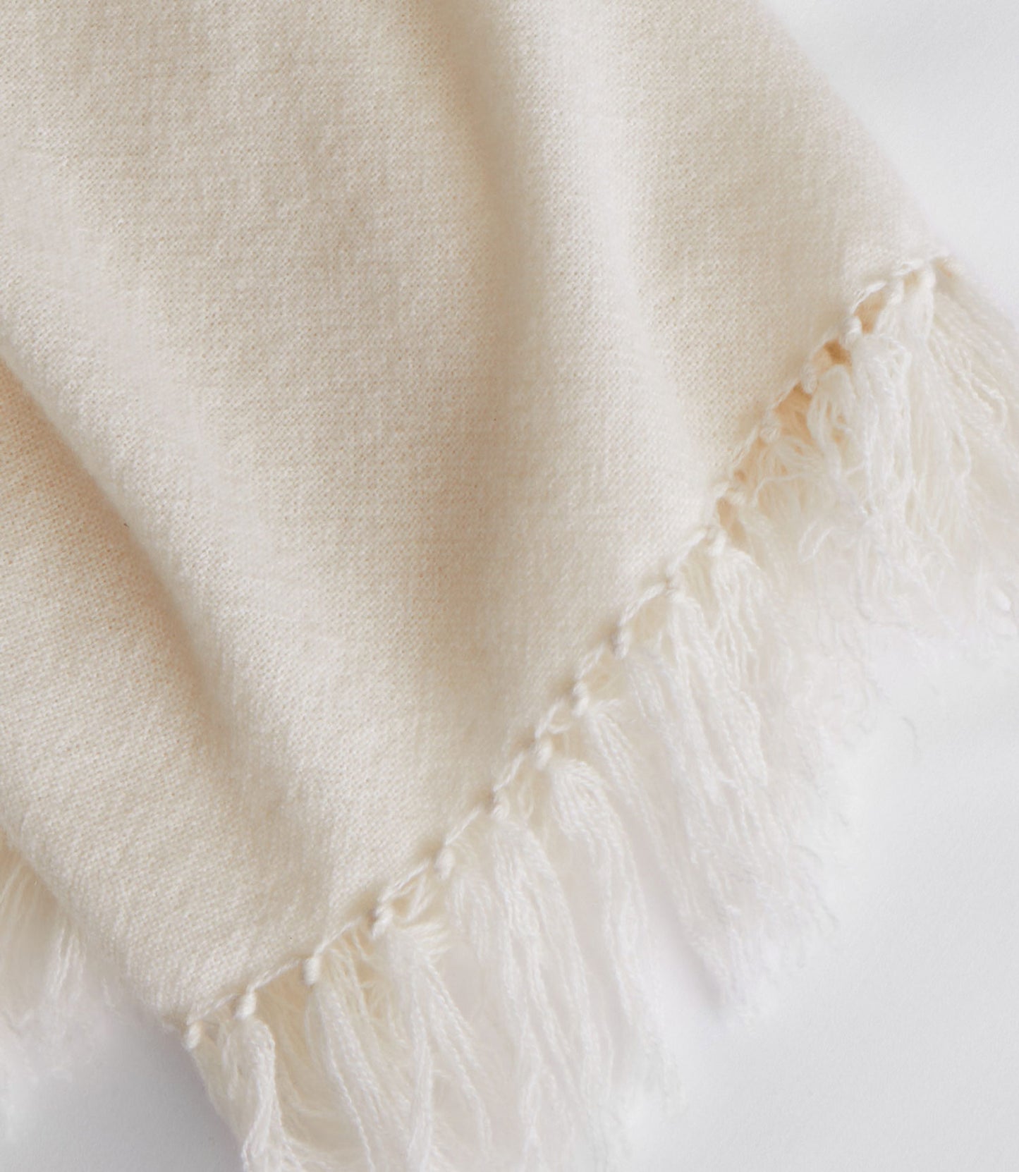 Fairmount Cashmere Throw tassels, Cream