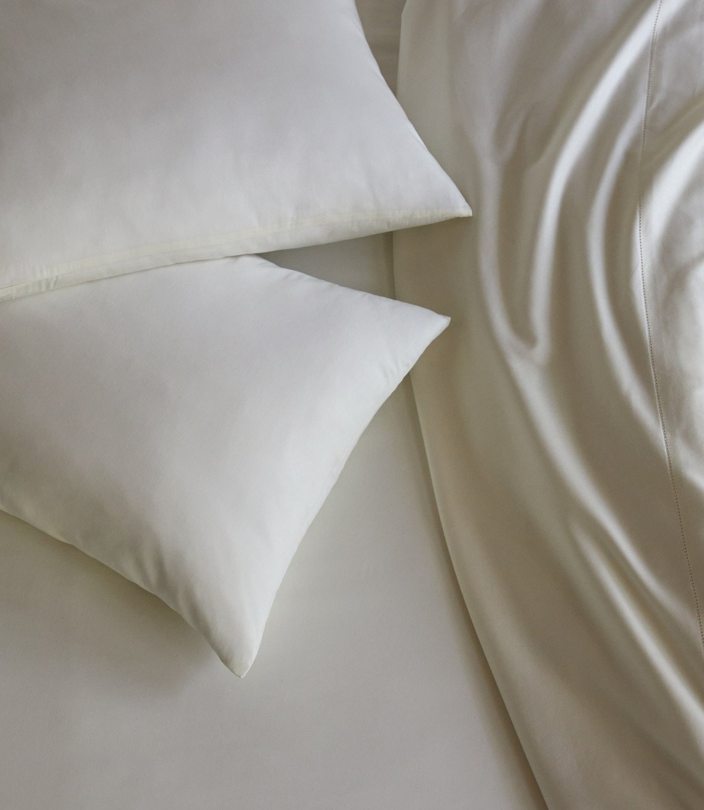 Clara Sheets and Pillowcases, Ivory