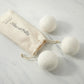 Wool dryer balls and storage bag, Cream