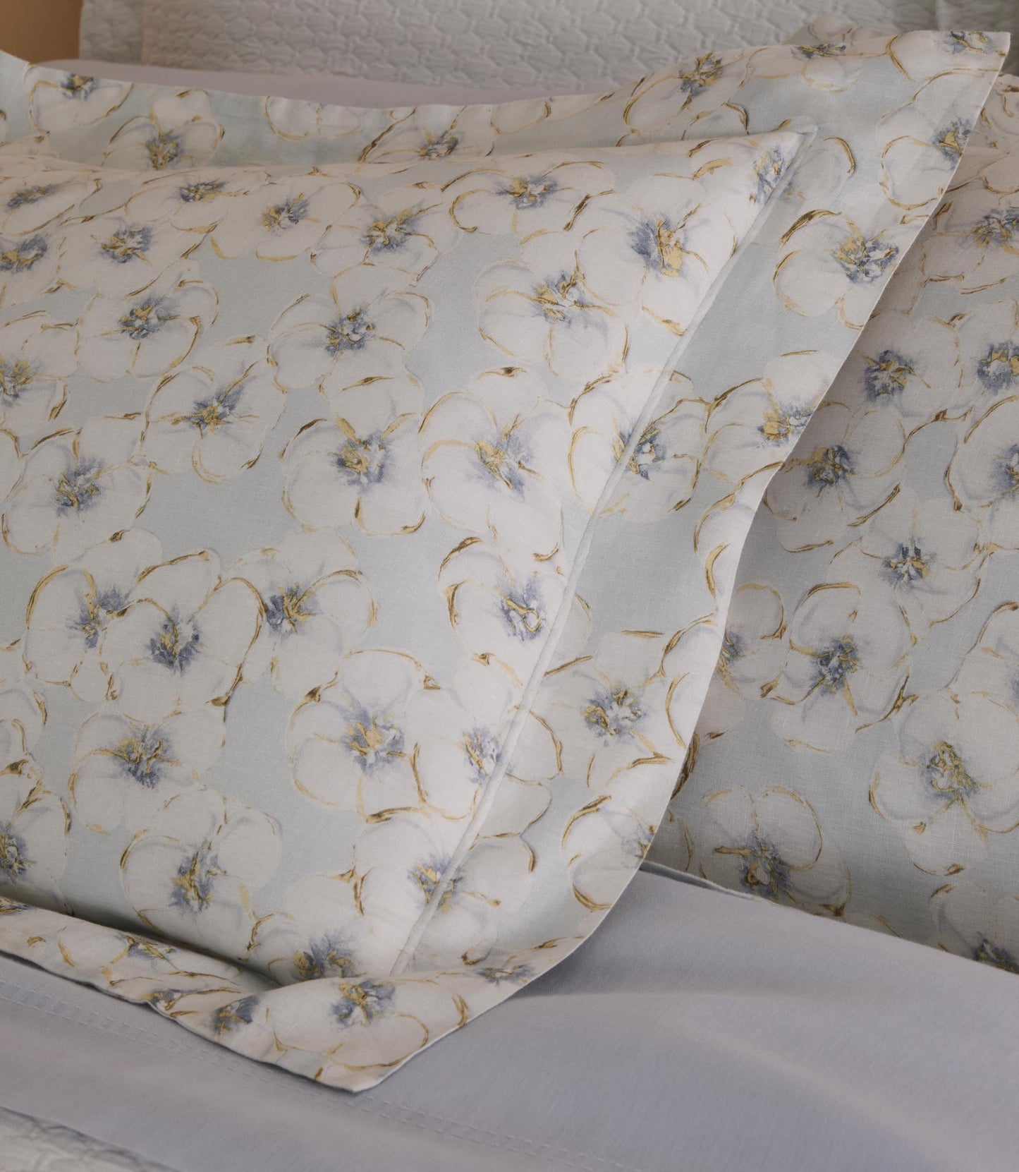 Close-up of Ella Linen Sham in Sky