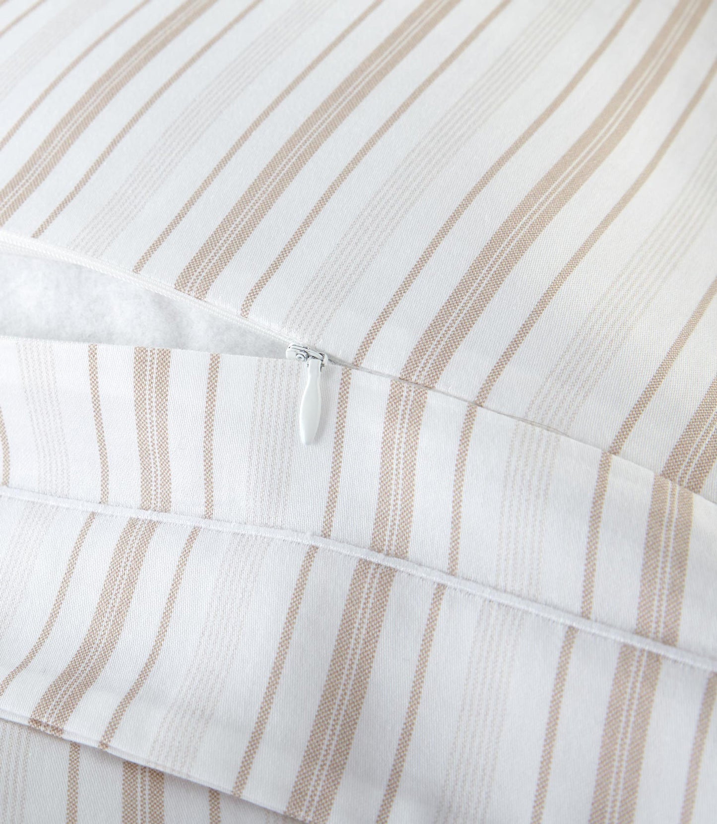hidden zipper closure on back side of printed duvet cover, Shelby Stripe