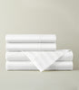 Soprano Stripe Sateen Sheet Set Folded in a Stack, White