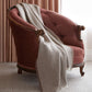 Telluride Wool Throw Blanket Mocha on Chair
