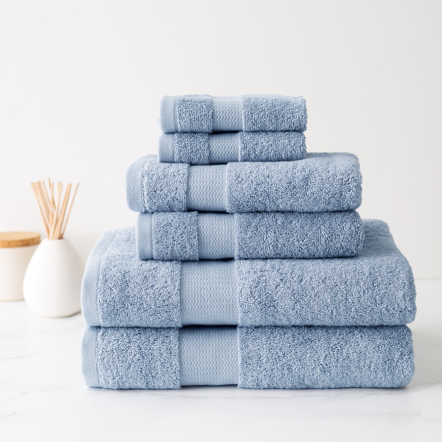 Plush Bath Towel Stack Lake