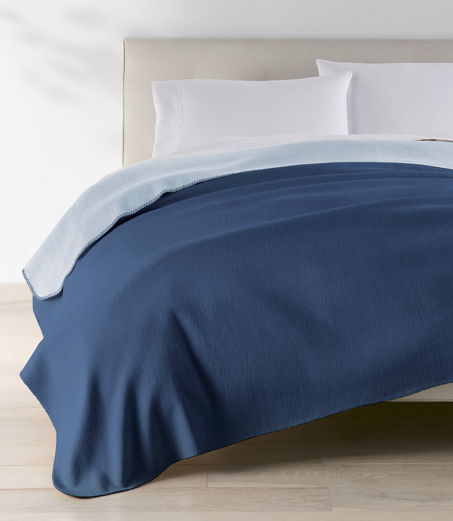 Alta Reversible Cotton Blanket Sky on Bed