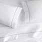Soprano Embroidered Sateen Flat Sheet Set Graphite on Bed