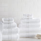 Chelsea Plush Bath Towel Set 12pc Stack White