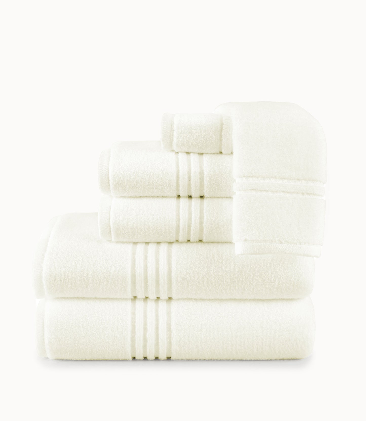 Chelsea Plush Towel Set Stack Ivory