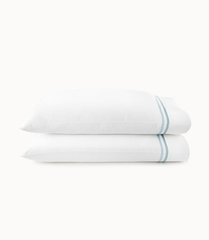 Duo Striped Sateen Pillowcases  Blue