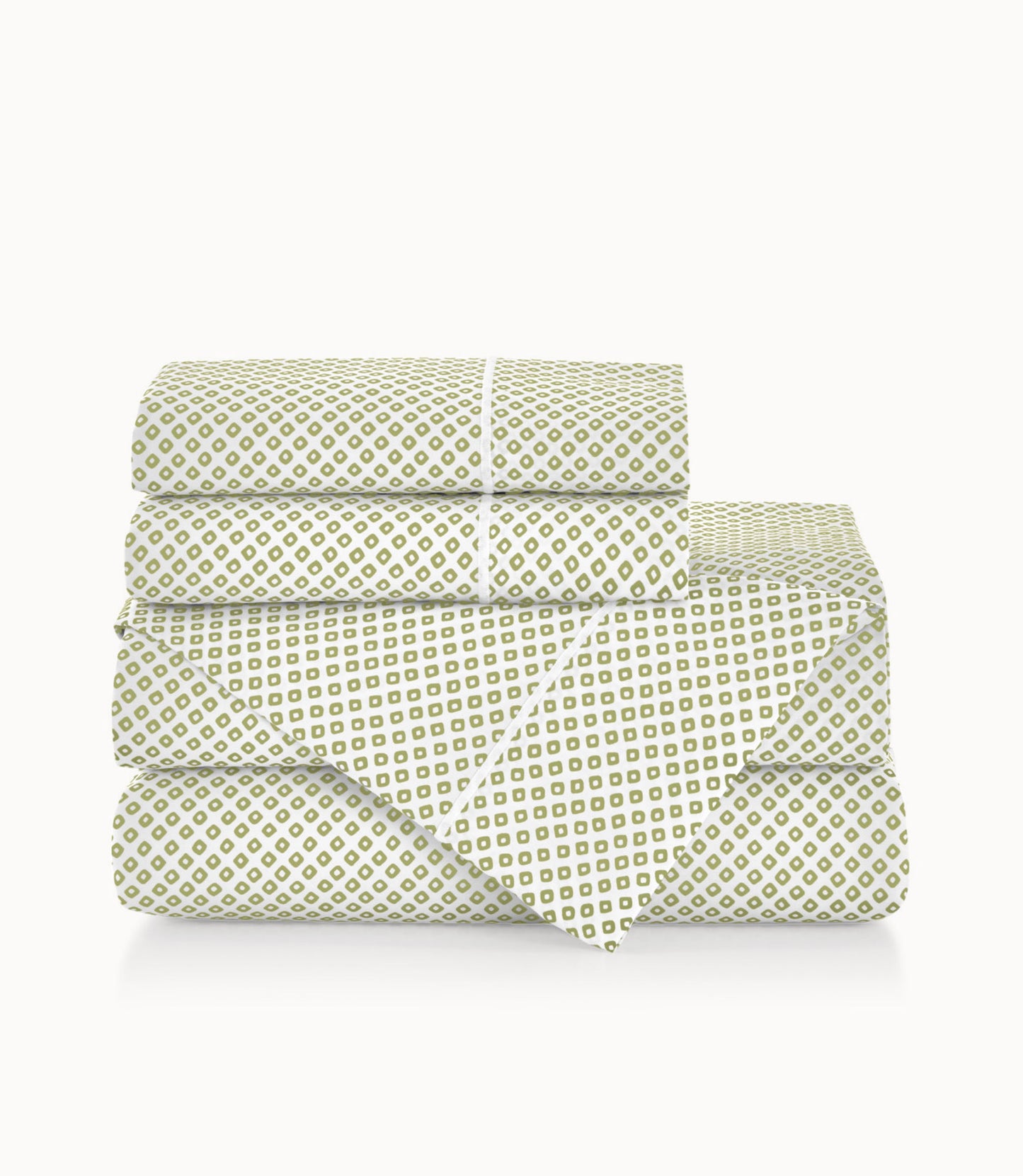 Emma Printed Sateen Sheet Set Green