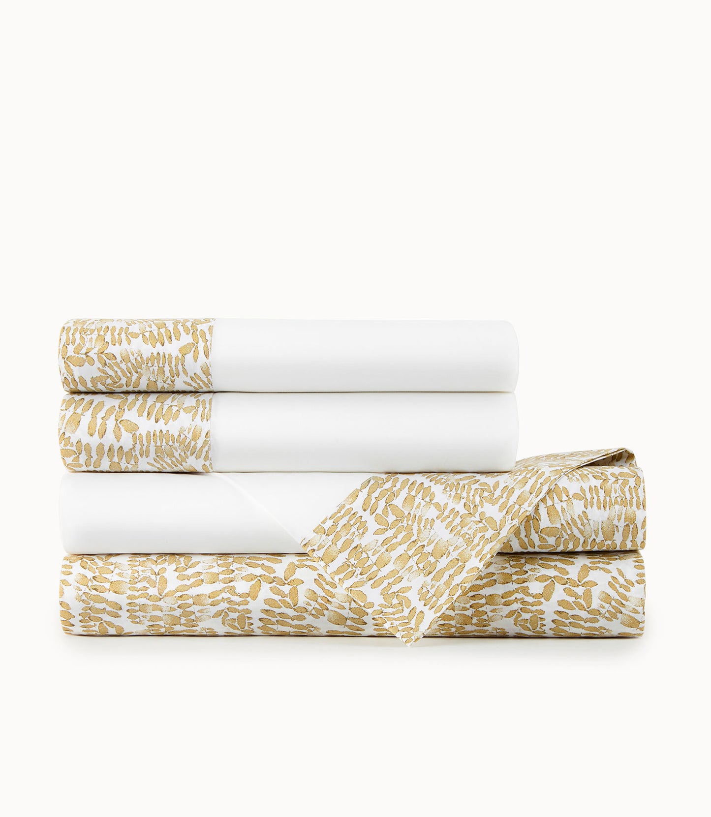 Fern Cuff Percale Sheet Set Honey