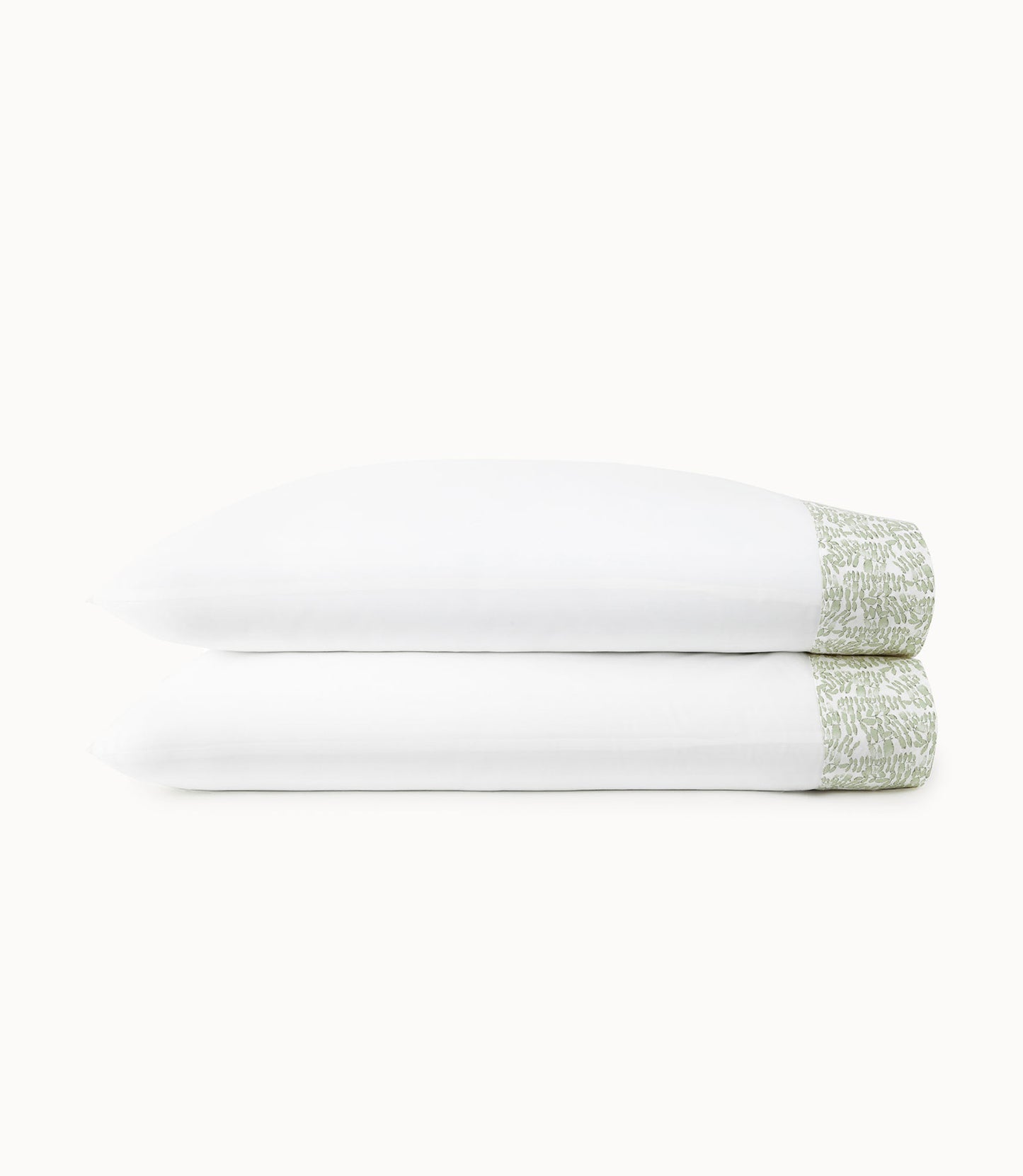 Fern Cuff Percale Pillowcases Olive