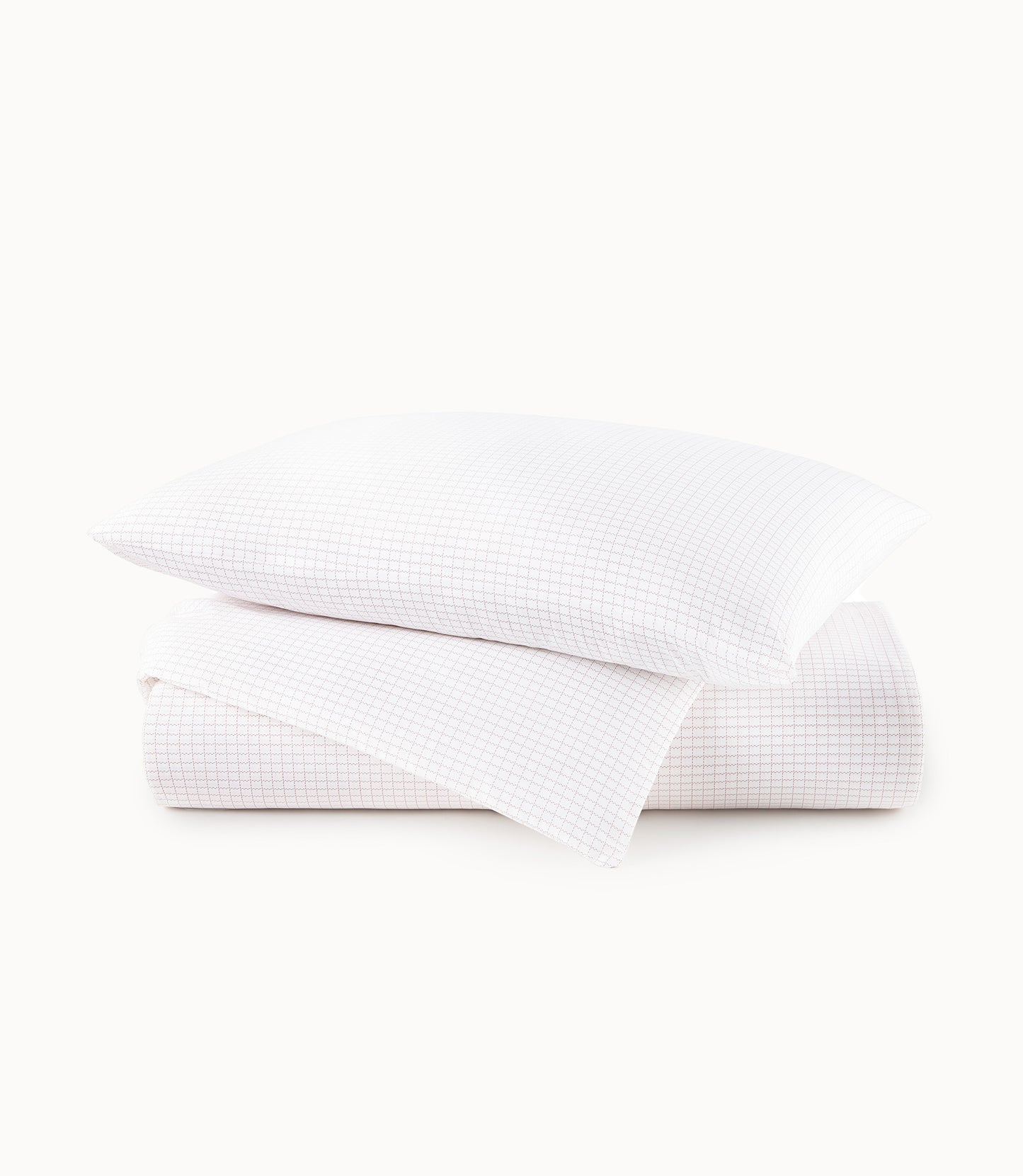 Grid Percale Duvet Cover Berry