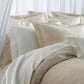 Lyric Percale Flat Sheet Ivory on Bed With Lucia