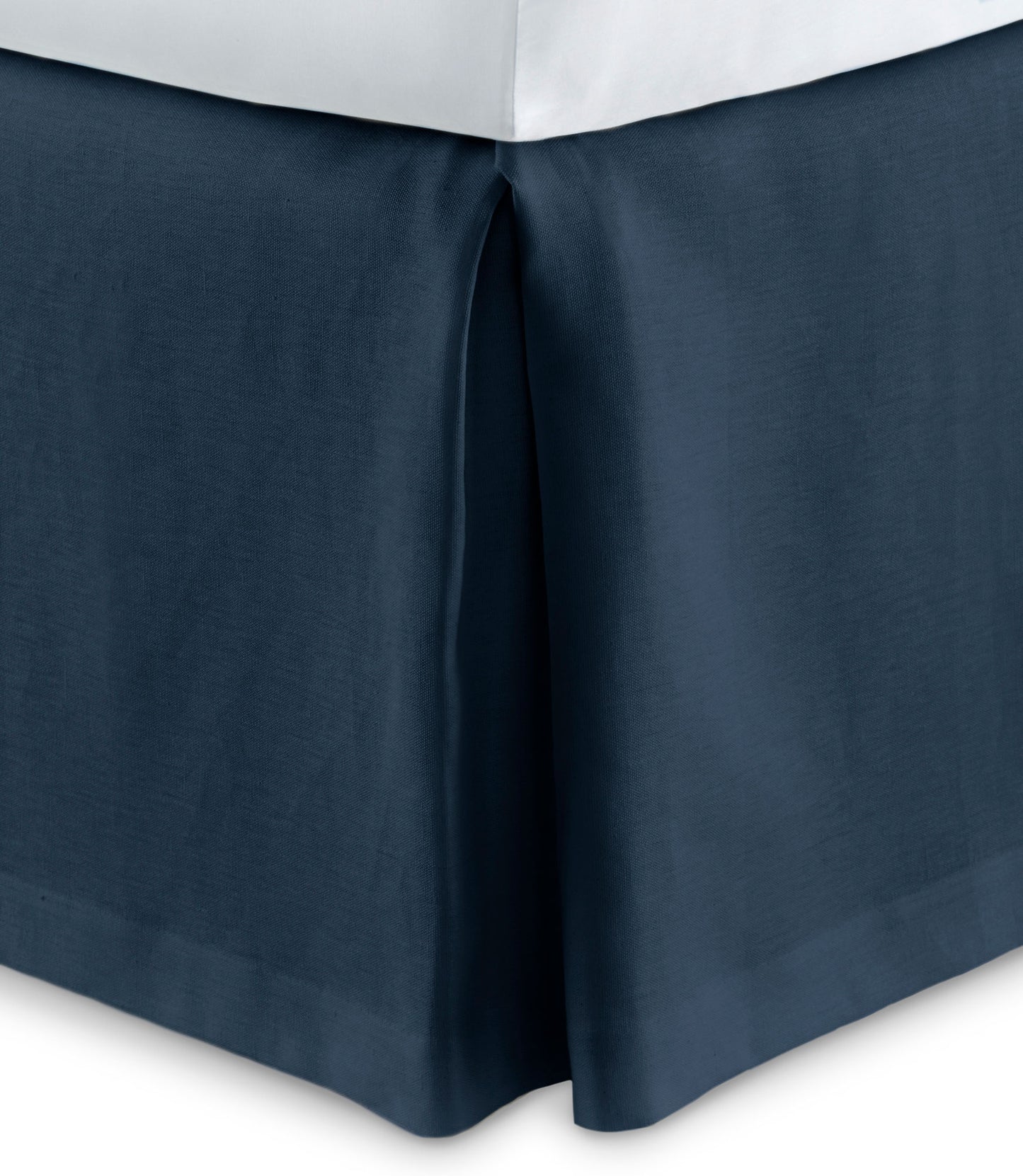 Mandalay Tailored Linen Bed Skirt Navy