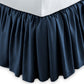 Mandalay Ruffled Linen Bed Skirt Navy