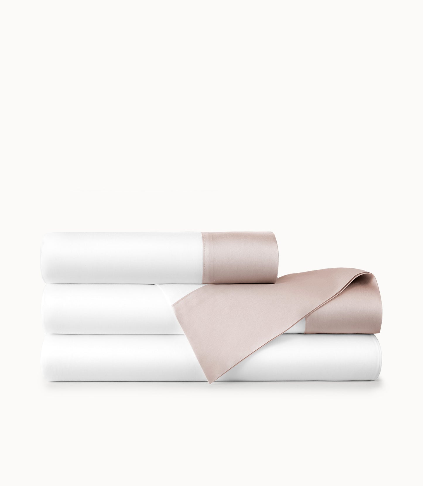 Modern Cuff Sateen Sheet Set Nude Twin