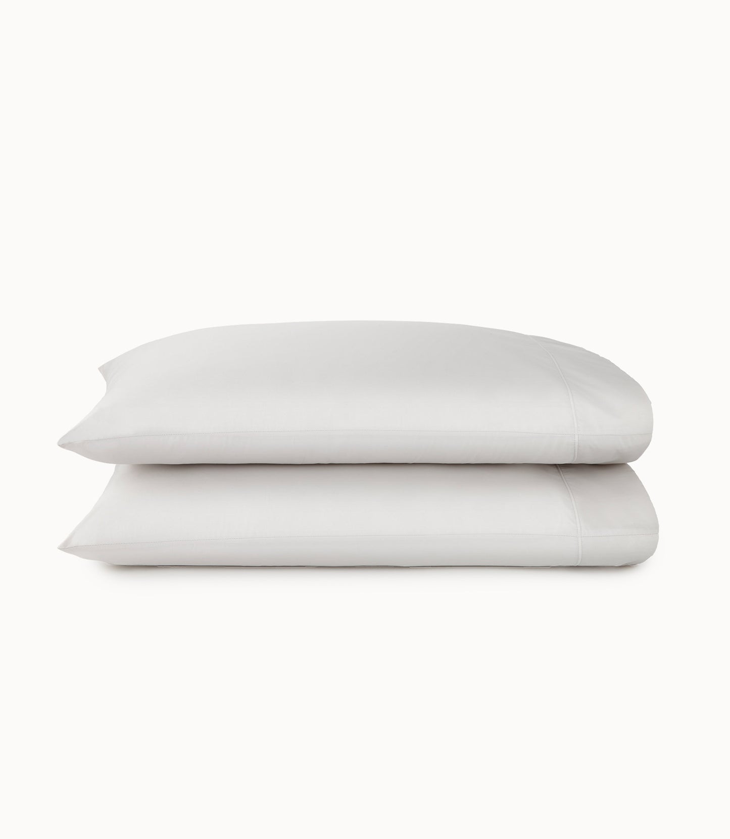 Fern Cuff Percale Pillowcases Light Gray