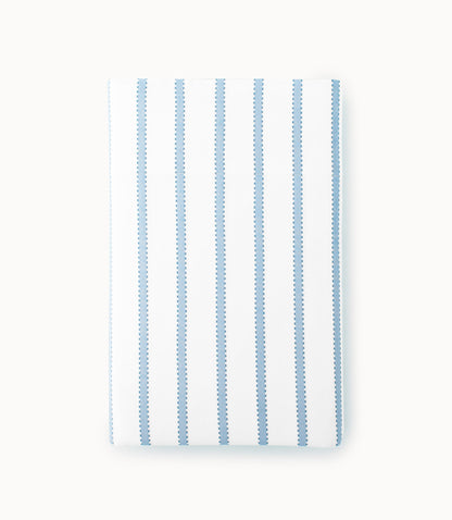 Ribbon Stripe Percale Flat Sheet Denim