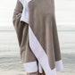 Soleil Beach Towel White Trim On Model