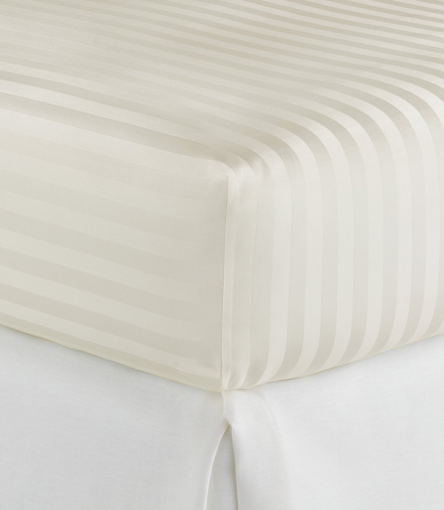 Products Soprano Stripe Sateen Fitted Sheet Ivory