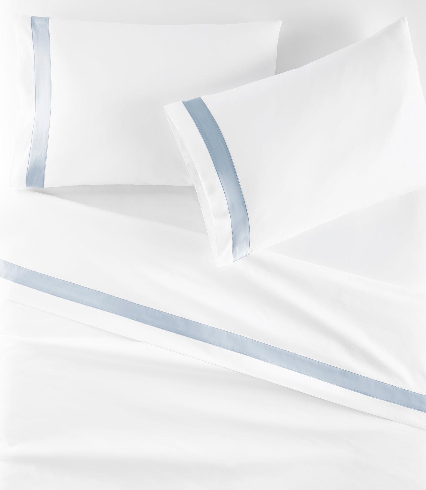 Soprano Trim Sateen Flat Sheet Set Blue