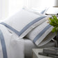 Blue soprano trim sheeting on bed