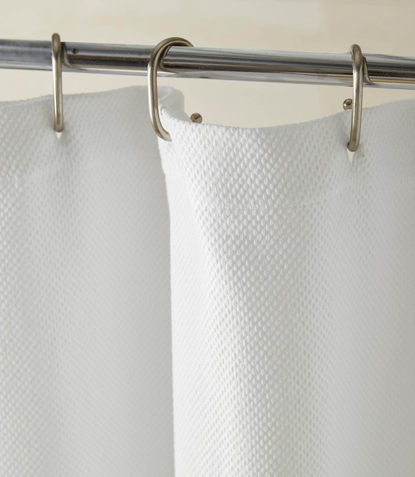 Spa Shower Curtain White Hanging On Shower Curtain Rod