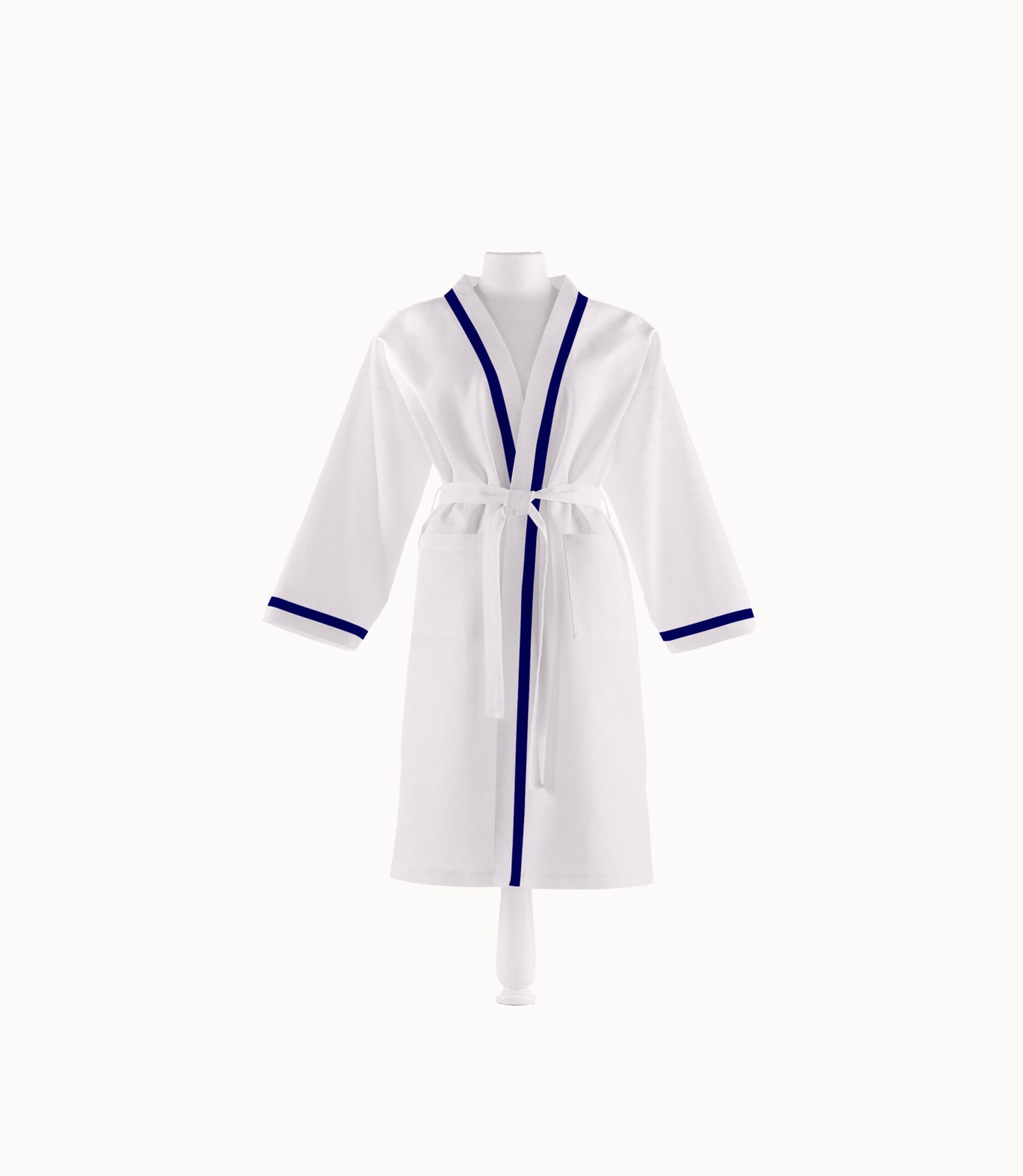 Pique Bath Robe with Midnight Trim