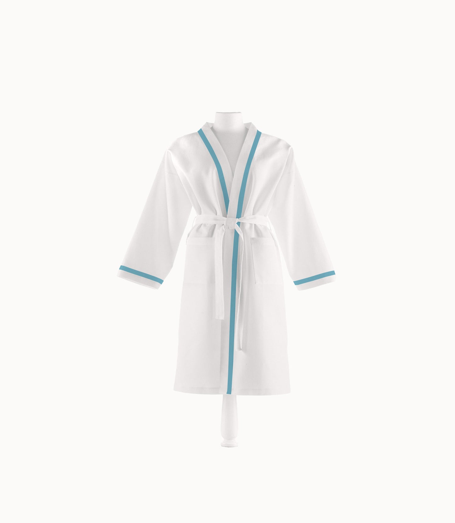 Pique Bath Robe with Ocean Trim