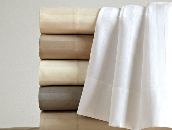 Folded stack of Duet Sheets, luxury sheeting from Peacock Alley