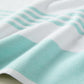 Aegean Stripe Beach Towel detail, Aqua