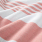 Aegean Stripe Beach Towel detail, Coral
