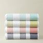 Aegean Stripe Beach Towel Multi Stack, Aqua Lime Coral Navy