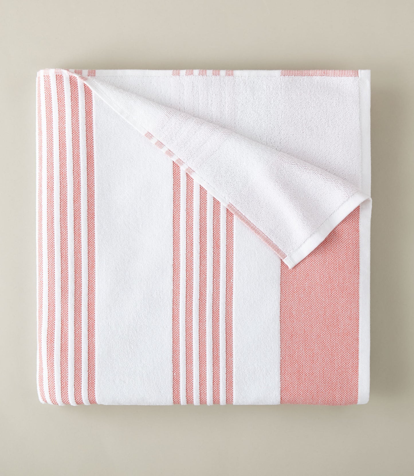 Aegean Stripe Beach Towel, Coral