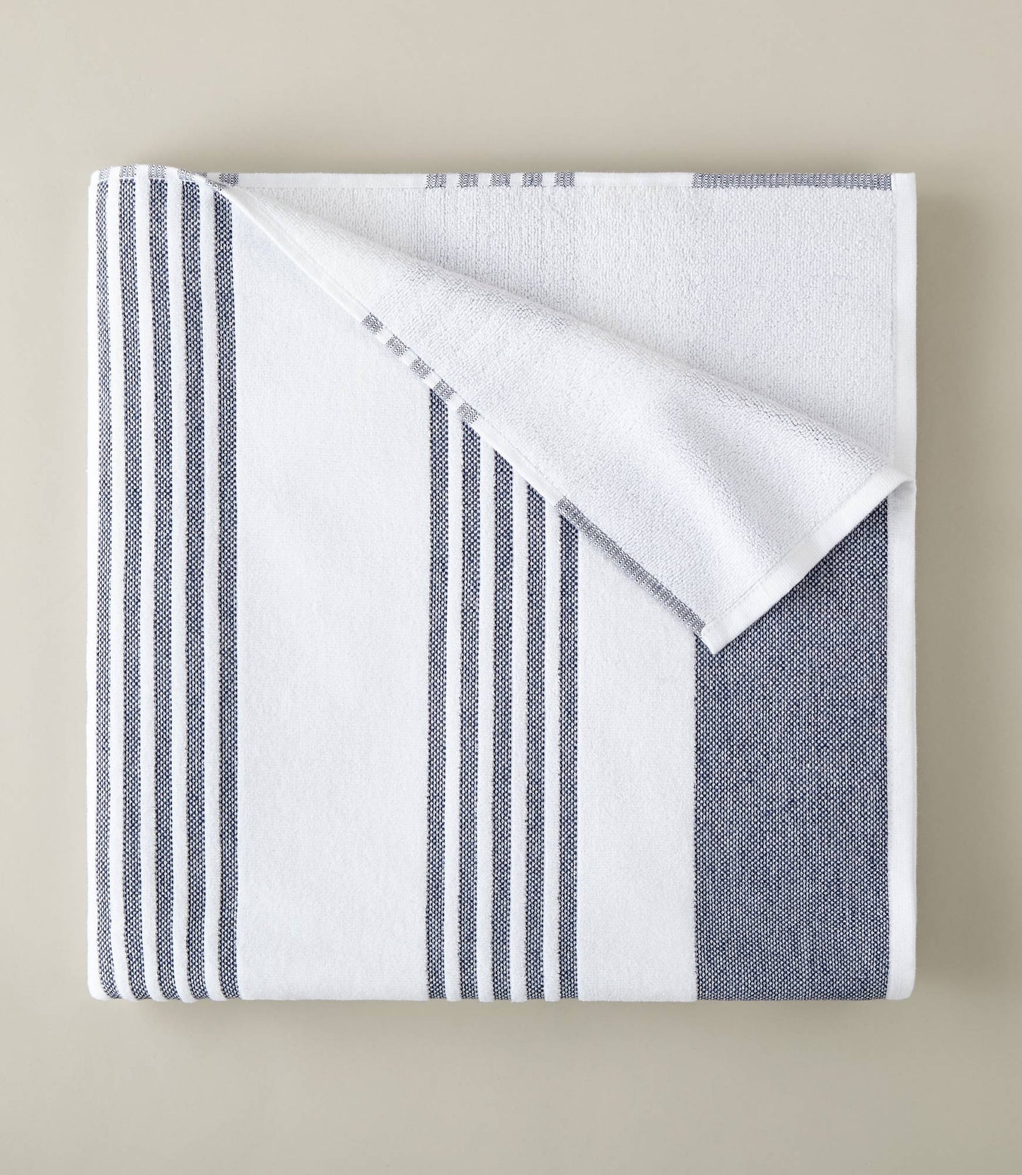 Aegean Stripe Beach Towel, Navy