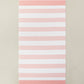 Aegean Stripe Beach Towel top view, Coral