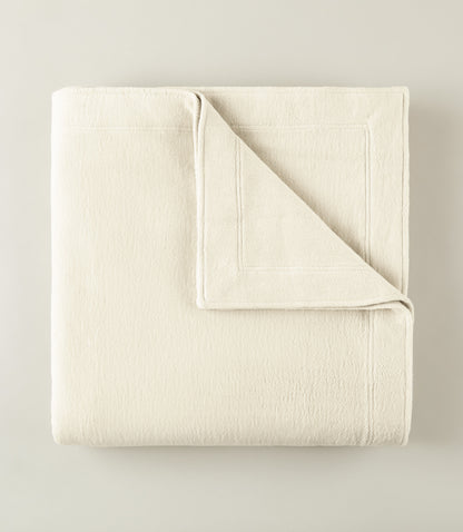 All Seasons Framed Cotton Blanket, Natural