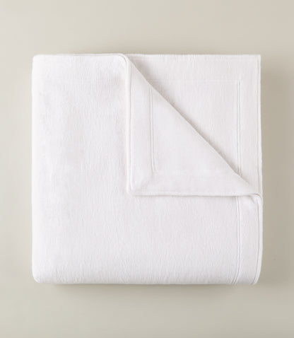 All Seasons Framed Cotton Blanket, White