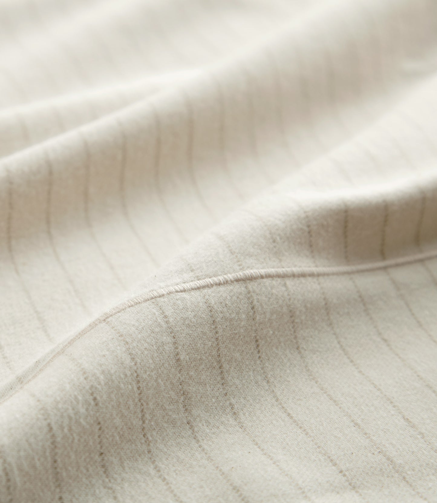 Hem detail on All Seasons Brushed Flat Sheet, Pearl
