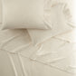 All Seasons Brushed Sheet Set on a bed, Pearl