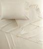 All Seasons Brushed Sheet Set on a bed, Pearl