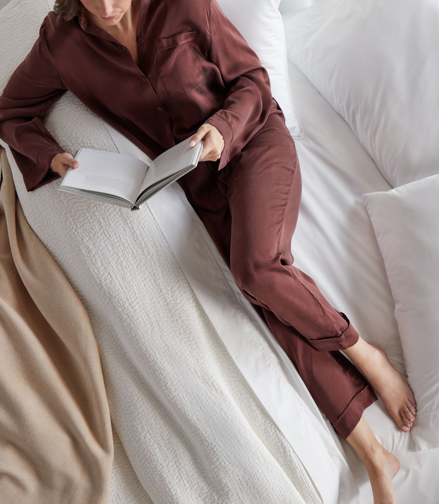 Nile sheets on bed, White