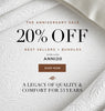 The Anniversary Sale promotional banner with 20% Off Best Sellers and Bundles with code ANNI20
