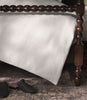 border design on Montauk duvet cover on bed, White