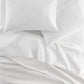 Boutique sheet set and all seasons blanket on bed, White